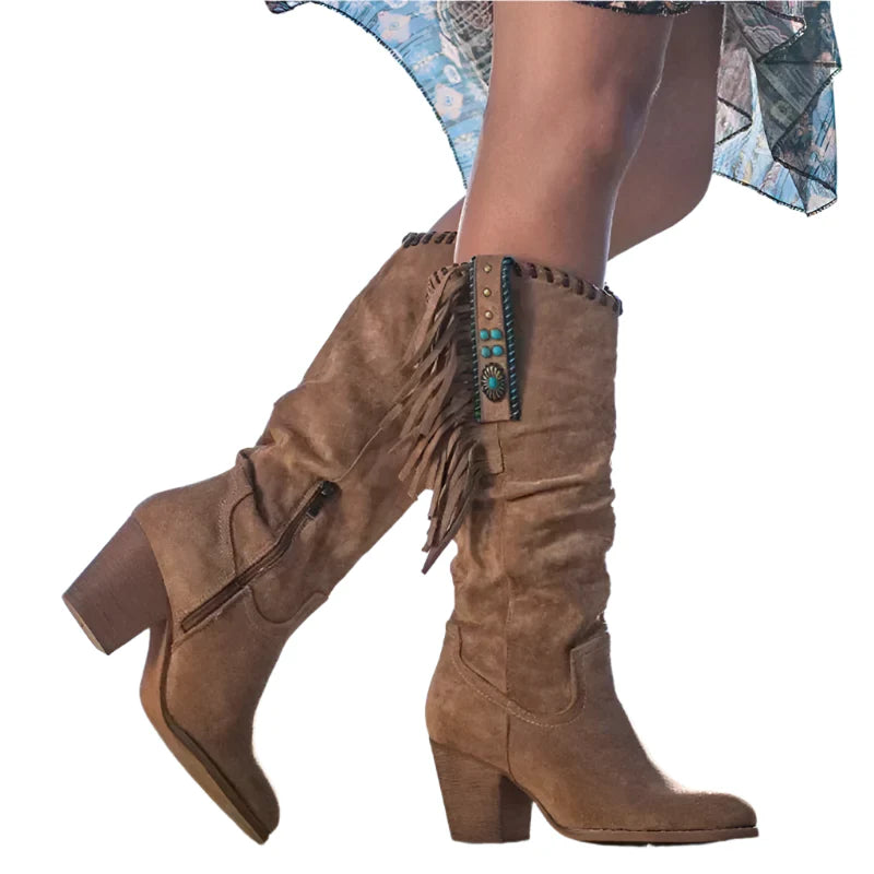 Bottes Western Sierra High pour femmes – Bottes de cowboy hautes inspirées du rétro