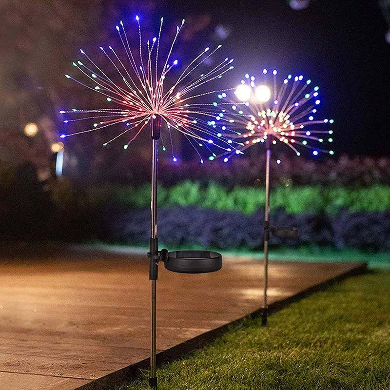 Lumières de feu d'artifice LED solaires étanches