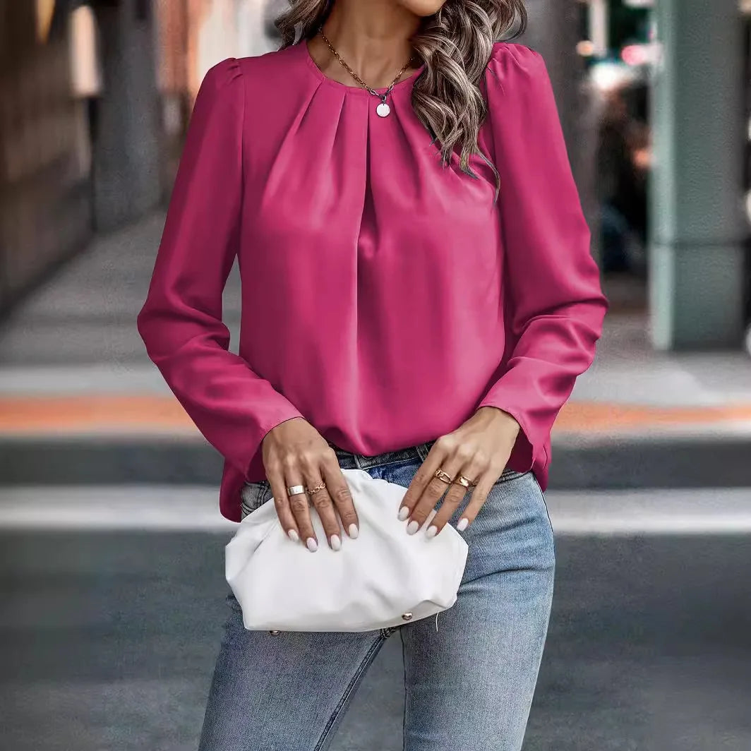 Joris - Bluse plissée élégante avec manches ballon