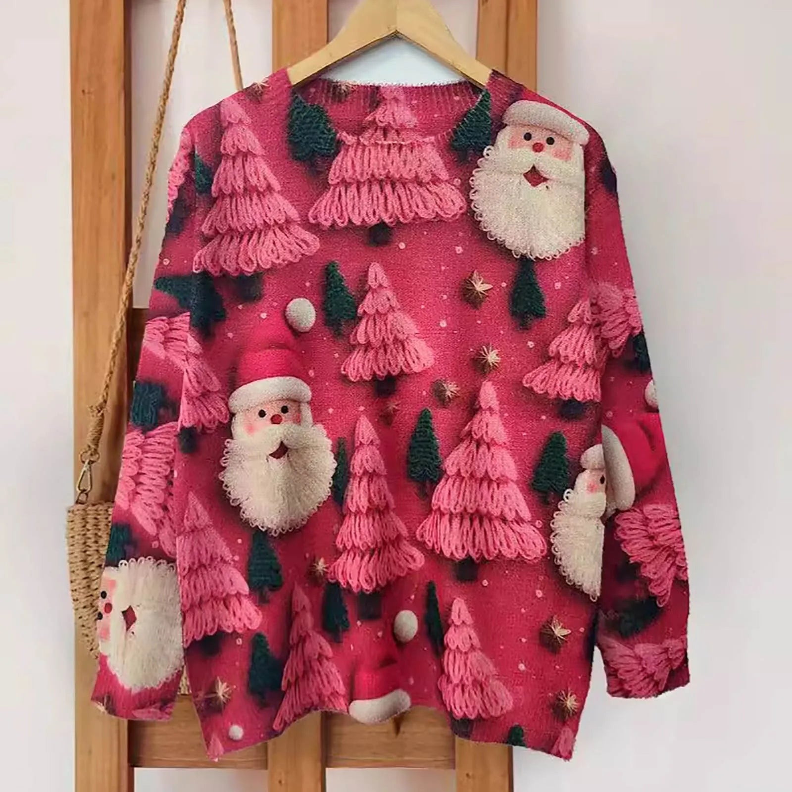 Martha - T-shirt à col rond imprimé de Noël à manches longues