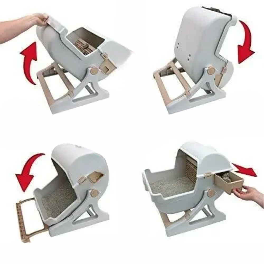 WhiskerEase - Litière autonettoyante pour chatons et animaux de compagnie - Système intelligent de litière hygiénique