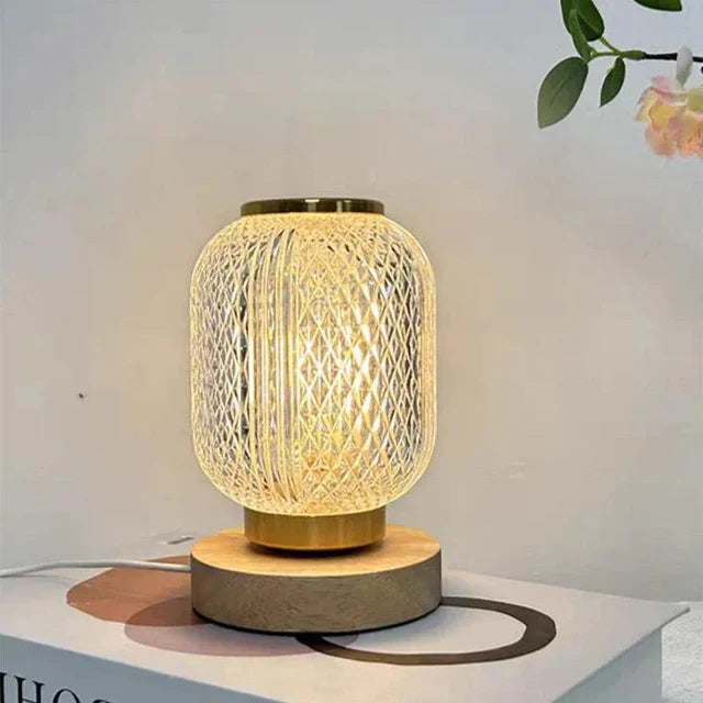 LuxeGlow - Lampe de table à contrôle tactile en cristal élégant