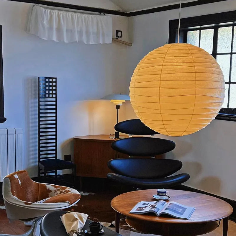 LunaBloom - Lampe suspendue en papier plissé