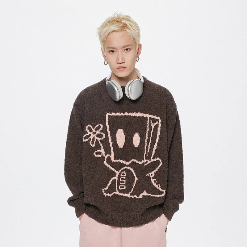 Pulls de Noël rouges à motif de dessin animé