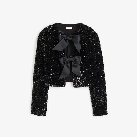 Lisbet - Veste à paillettes tendance avec nœud