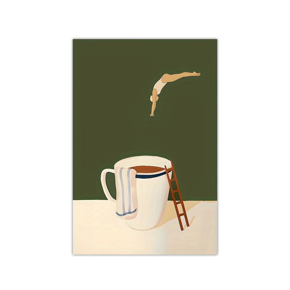 MugDive - Affiches d'art fantaisistes inspirées du café