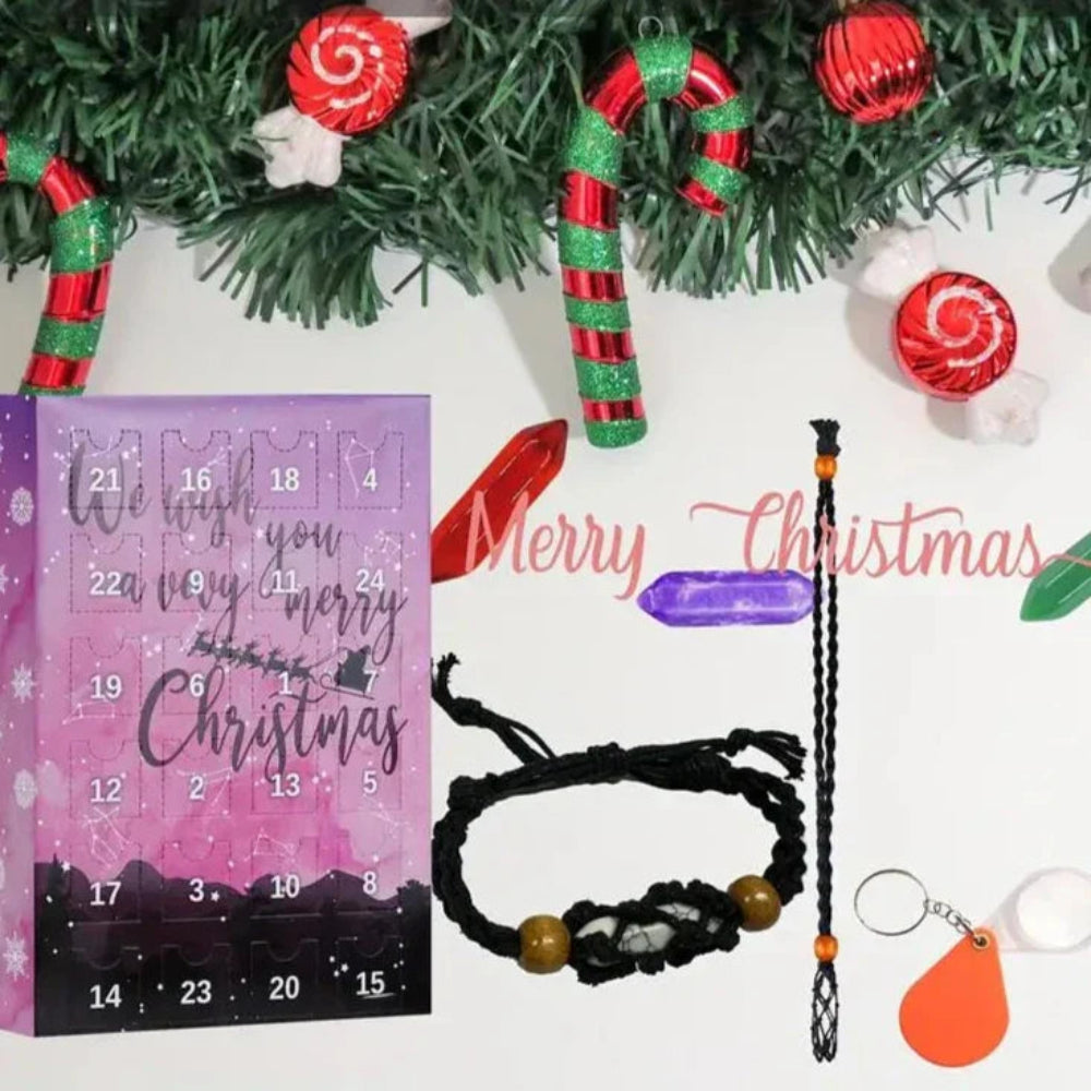 Calendrier de l'Avent – Collier en cristal avec 24 pierres