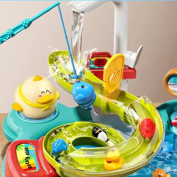 FinnyFun - Jouet Montessori interactif 2-en-1 avec poisson glissant pour enfants