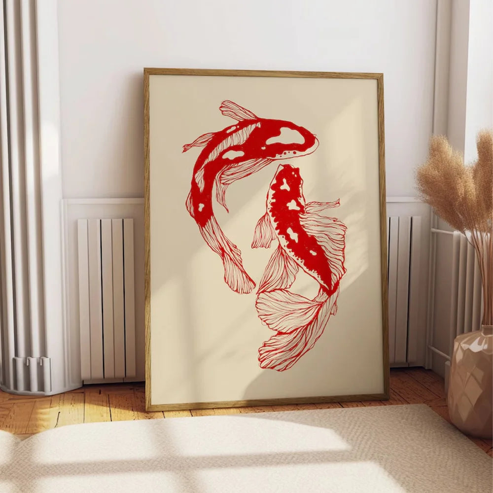 StrikeFlow - Impression d'art Élégance Poissons Koï