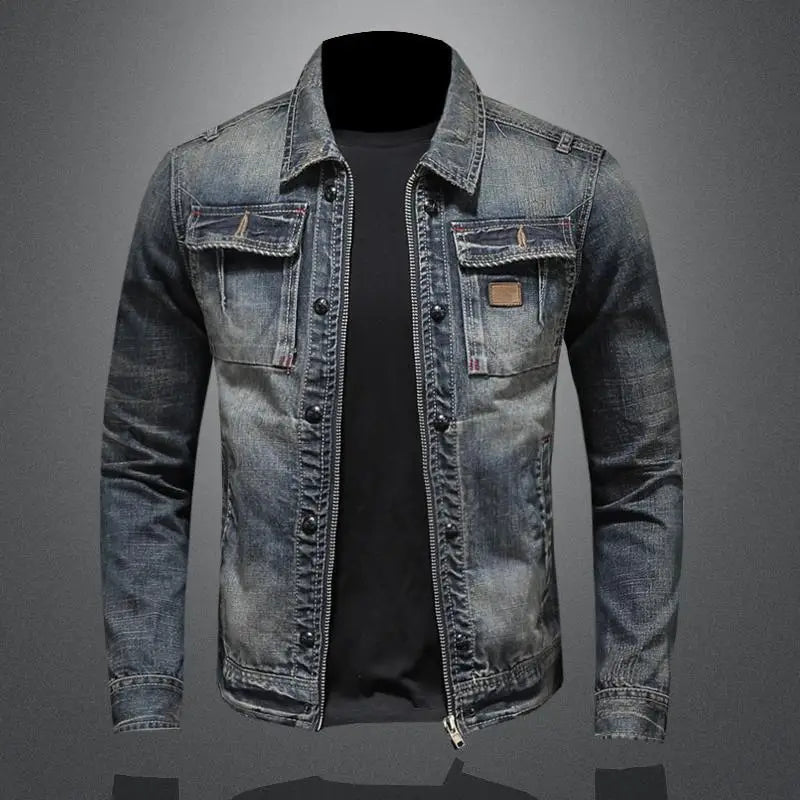 Felipe - Veste en denim noir pour hommes en cas d'urgence