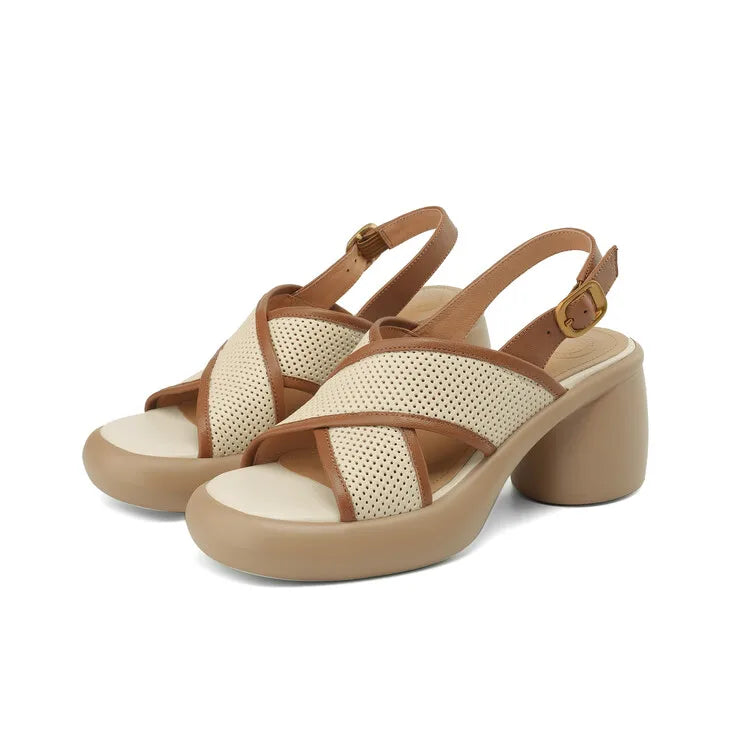 Felicia - Escarpins à bride arrière perforés et entrecroisés