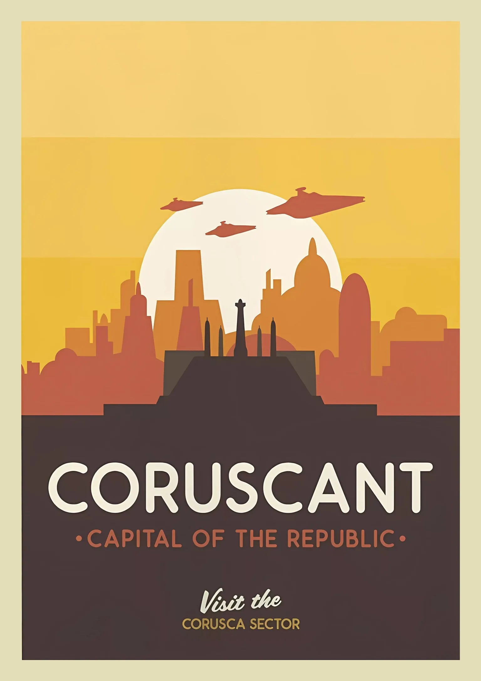 GalacticGetaways - Affiche de voyage Star Wars vintage