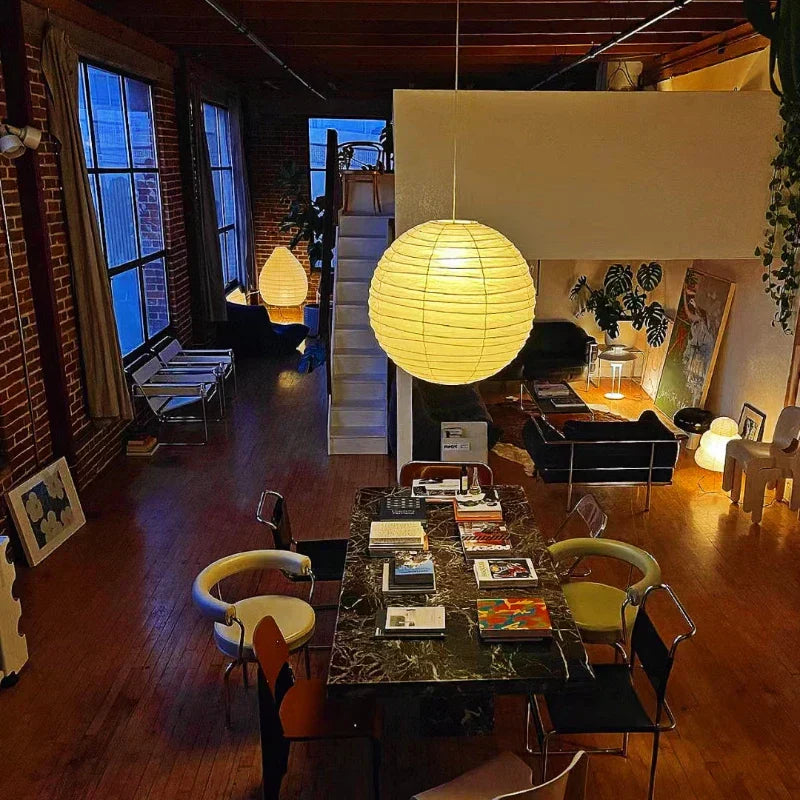 LunaBloom - Lampe suspendue en papier plissé