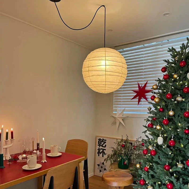 LunaBloom - Lampe suspendue en papier plissé