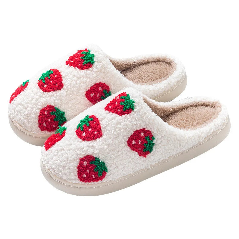 WhimsiWarm - Chaussons brodés en peluche pour femme