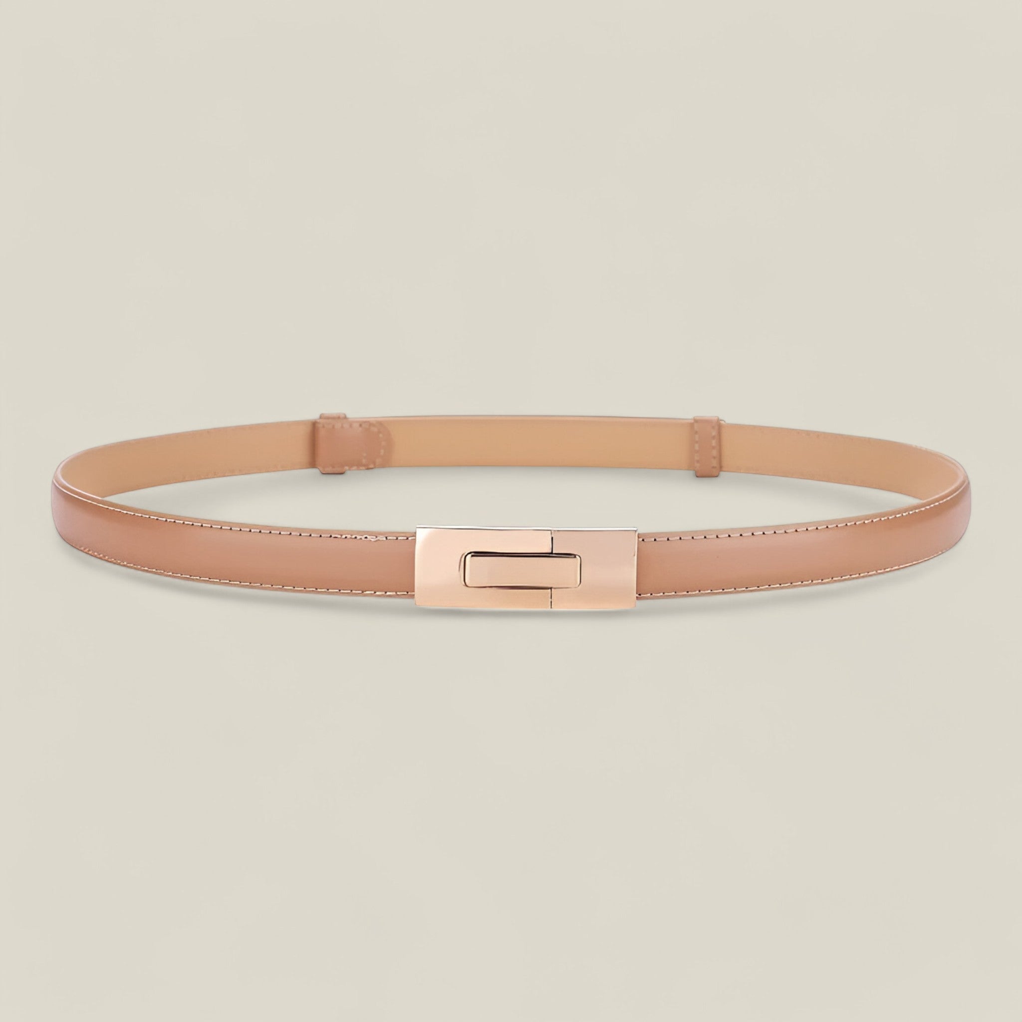Sophia- Ceinture fine en cuir avec boucle dorée
