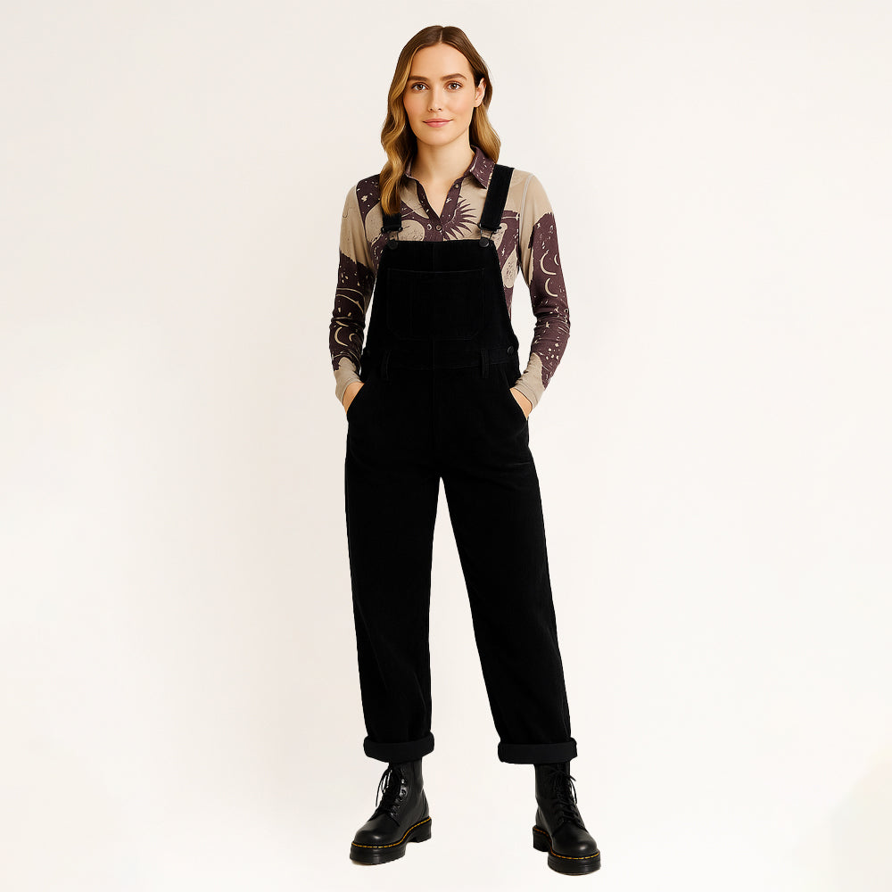 Anika - Salopette en velours intemporelle avec bretelles ajustables et poches fonctionnelles