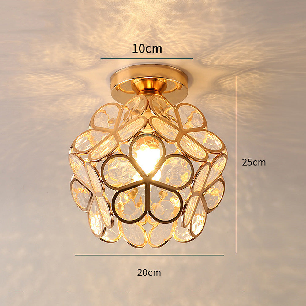 Lampe de plafond en verre style fleurs