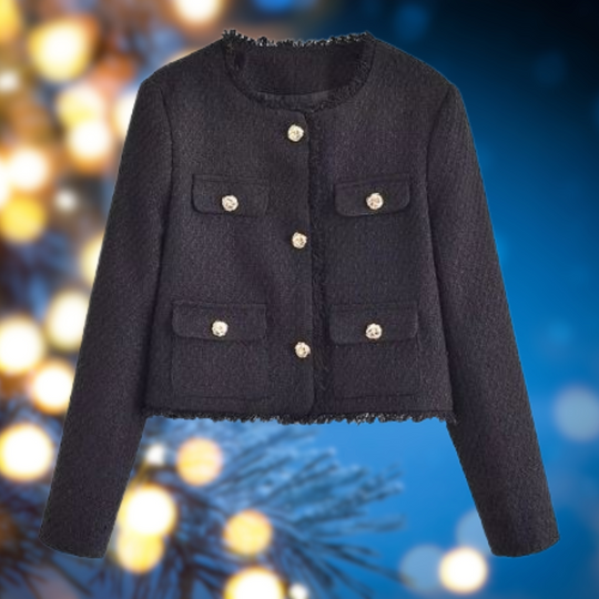 Henriette - Veste courte décontractée avec col rond