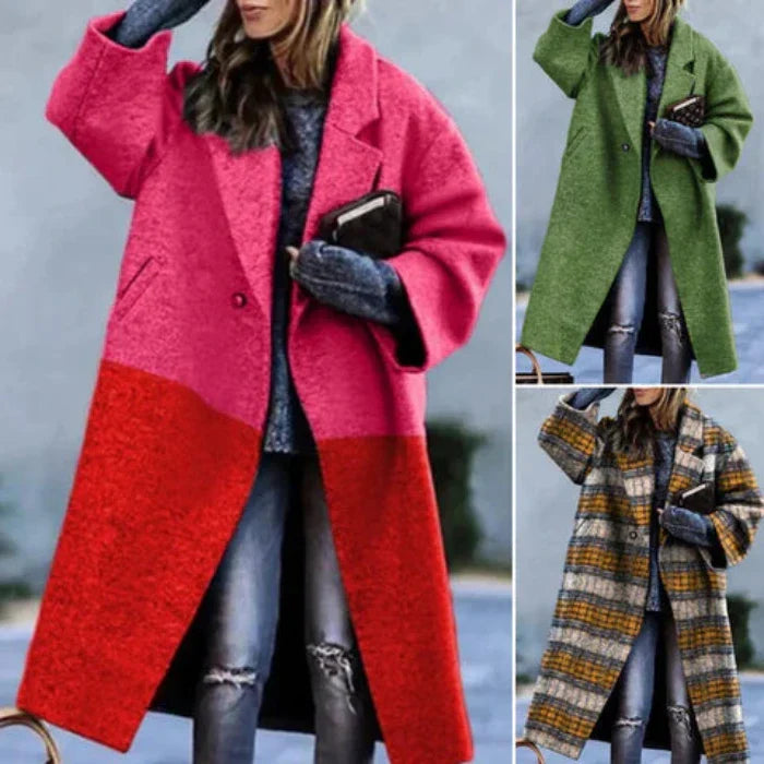 Amalie Élégante Manteau à Manches Longues – Style Classique et Élégance Intemporelle