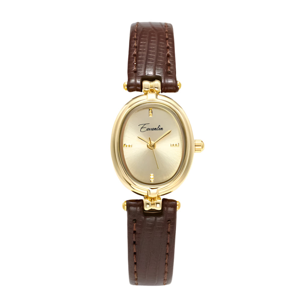 Valérie - Montre-bracelet pour femme d'inspiration vintage avec bracelet en cuir