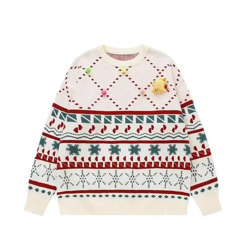 Pulls amples tricotés rouges