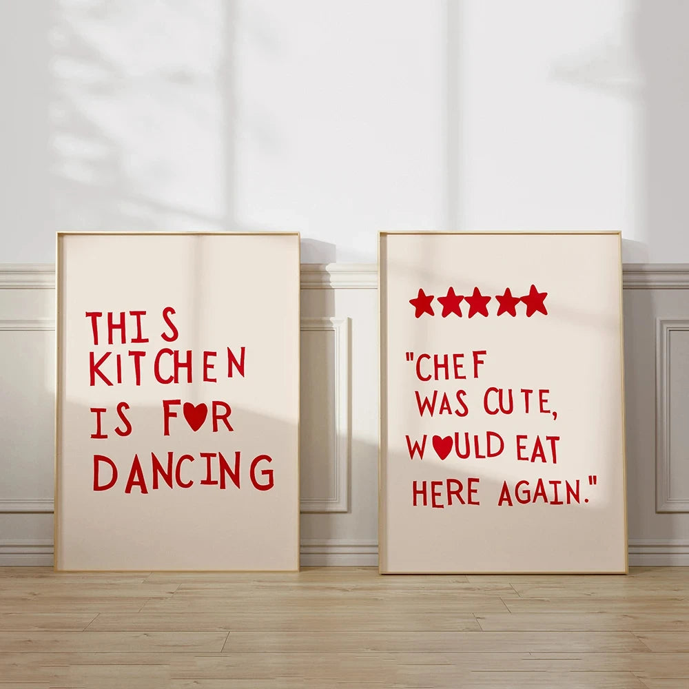 KitchenWhimsy - Décoration murale ludique avec affiches culinaires