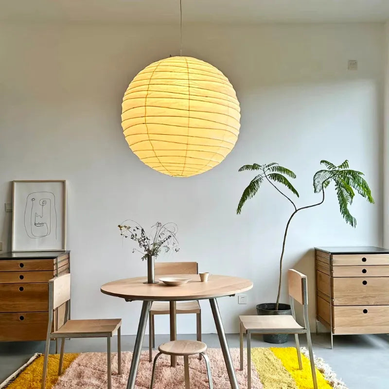 LunaBloom - Lampe suspendue en papier plissé