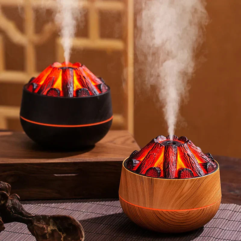 Humidificateur d'air à effet feu de bois simulé