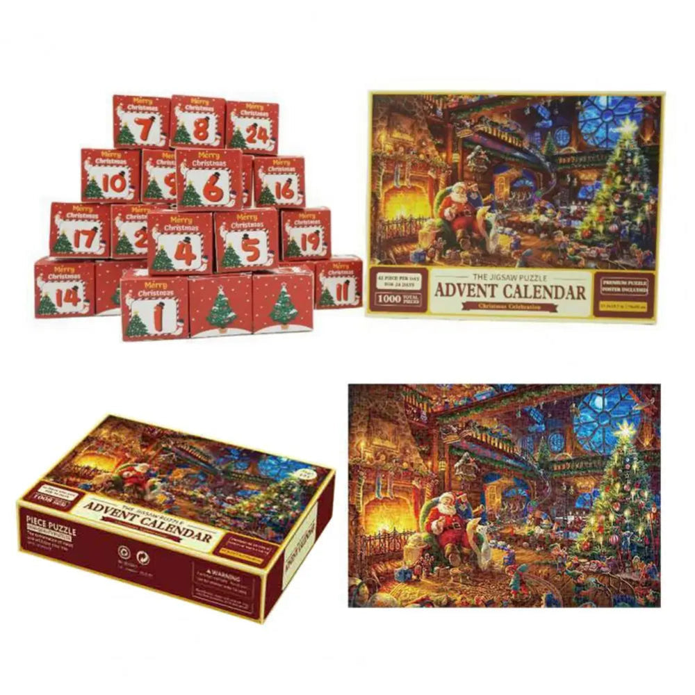 Calendrier de l'Avent avec puzzle et compte à rebours