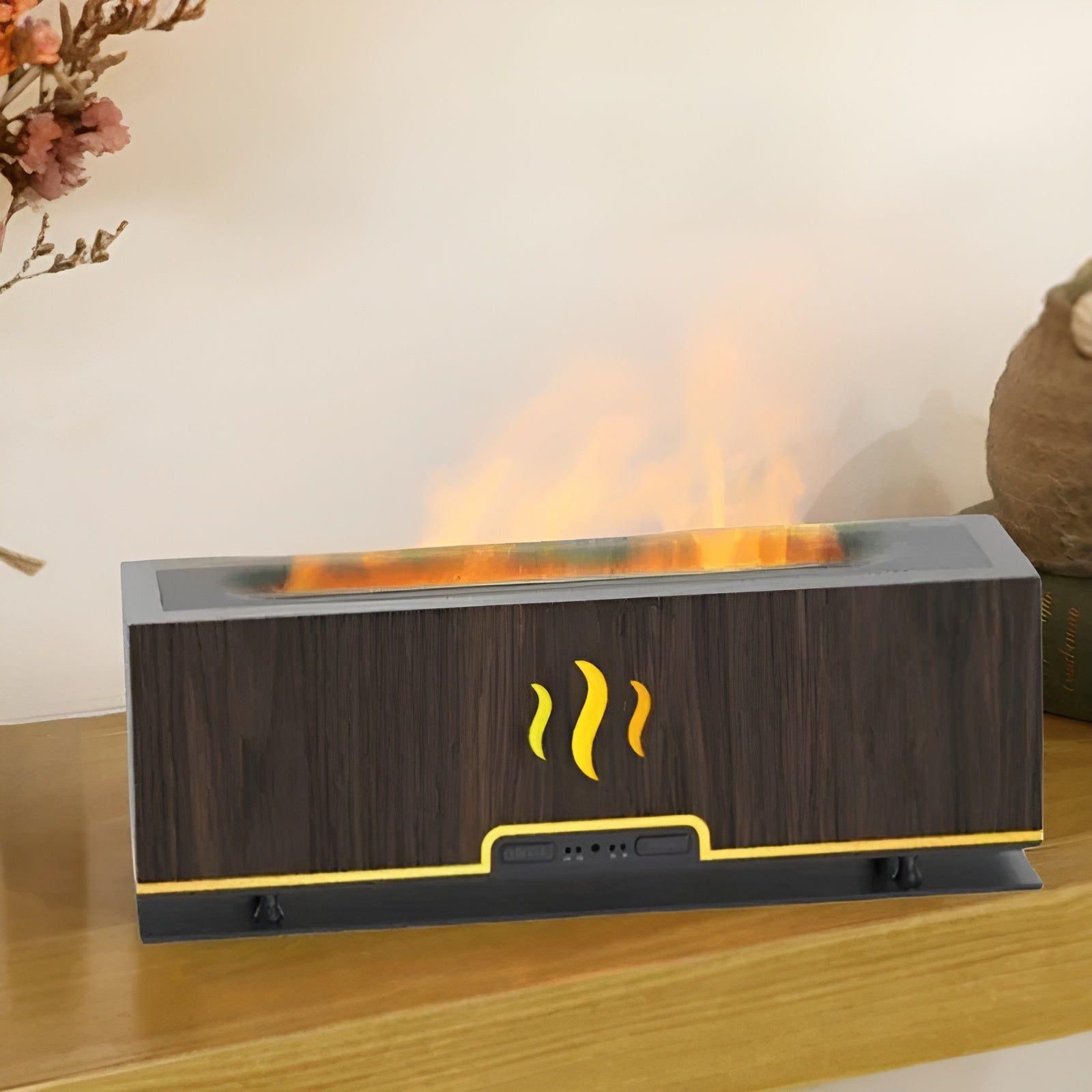 Humidificateur portable avec lumière flammes et parfum