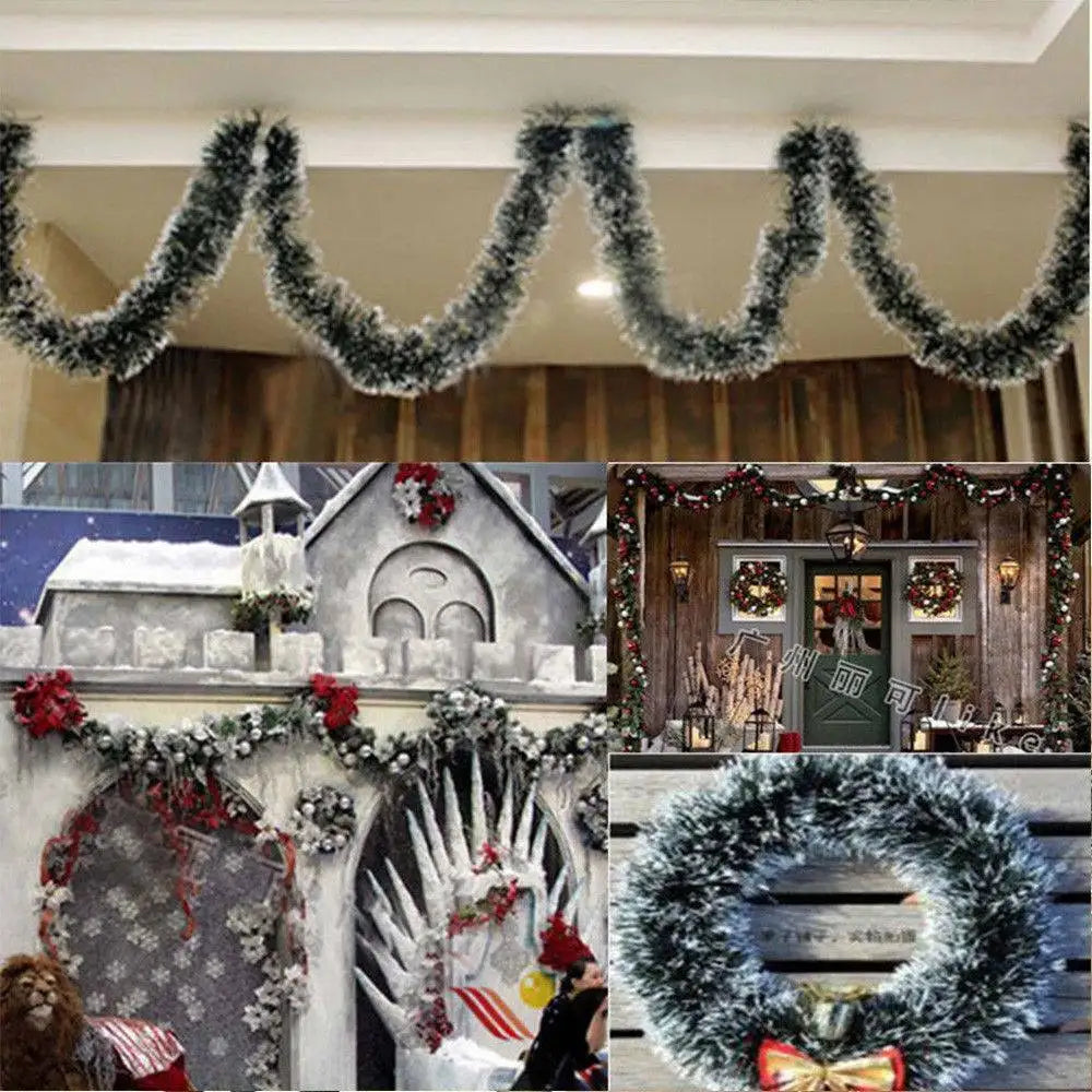 Guirlande en tinsel en chunky avec pointes de neige