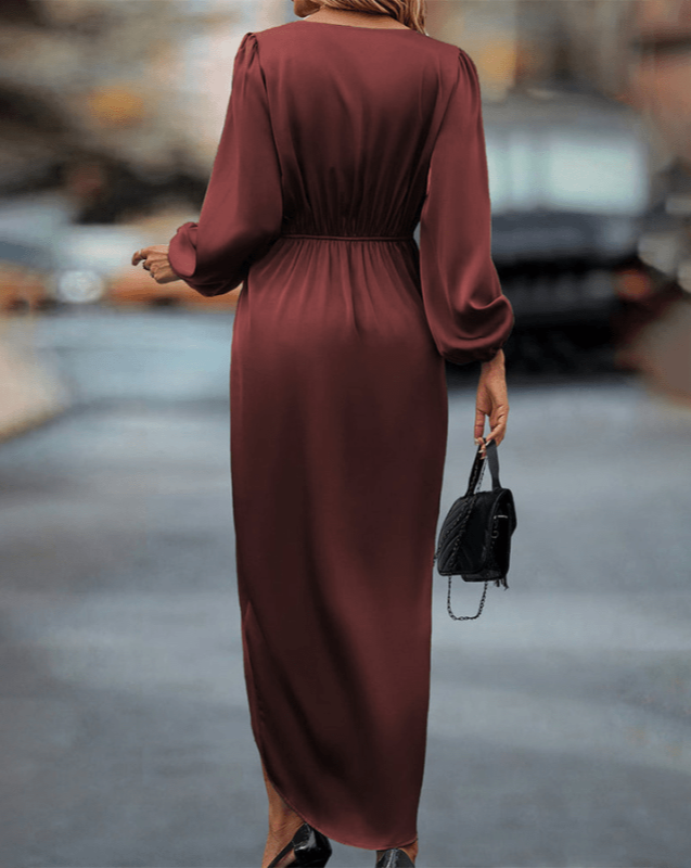 Mira - Robe midi contemporaine à manches longues