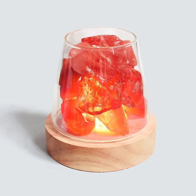 CrimsonEmber – Lampe de table en cristal éclairée