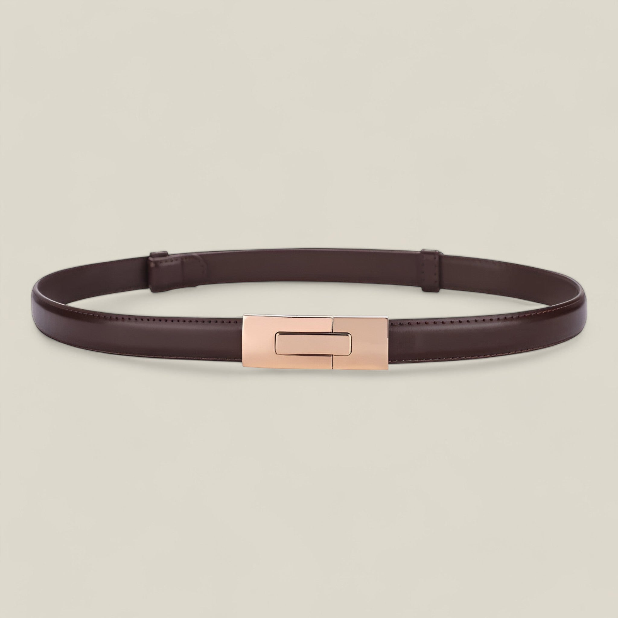 Sophia- Ceinture fine en cuir avec boucle dorée