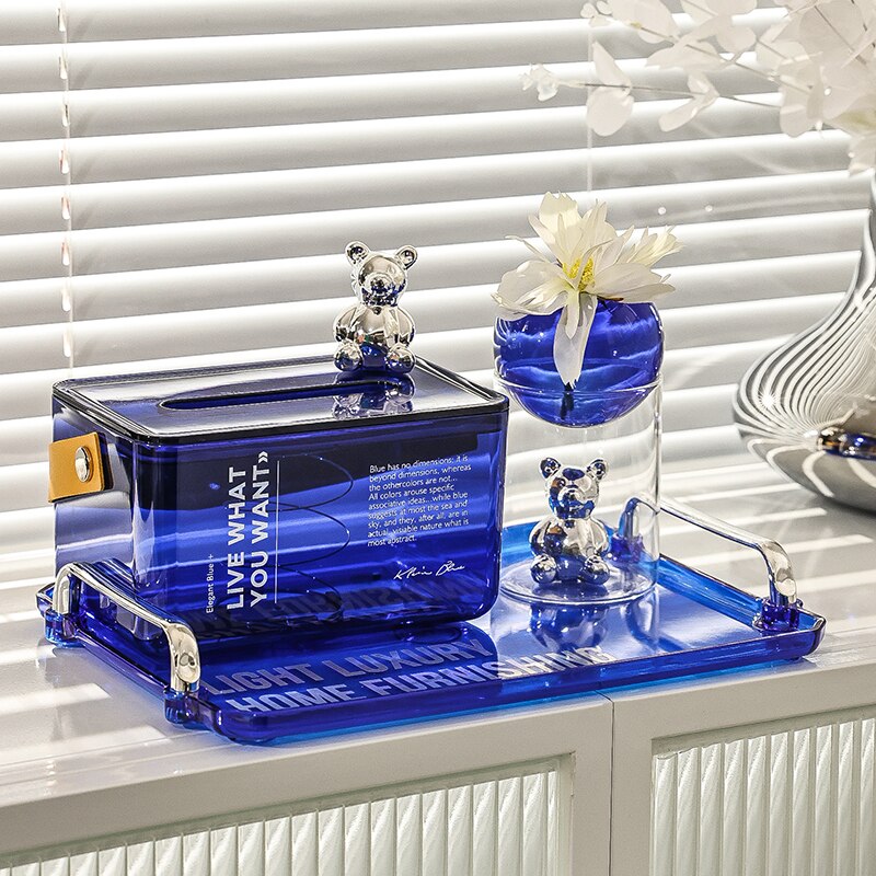 BearBliss - Ensemble de vases en verre décoratifs avec de charmantes figurines d'ours