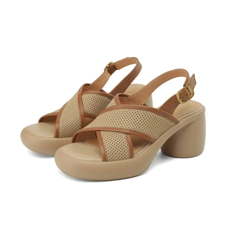 Felicia - Escarpins à bride arrière perforés et entrecroisés