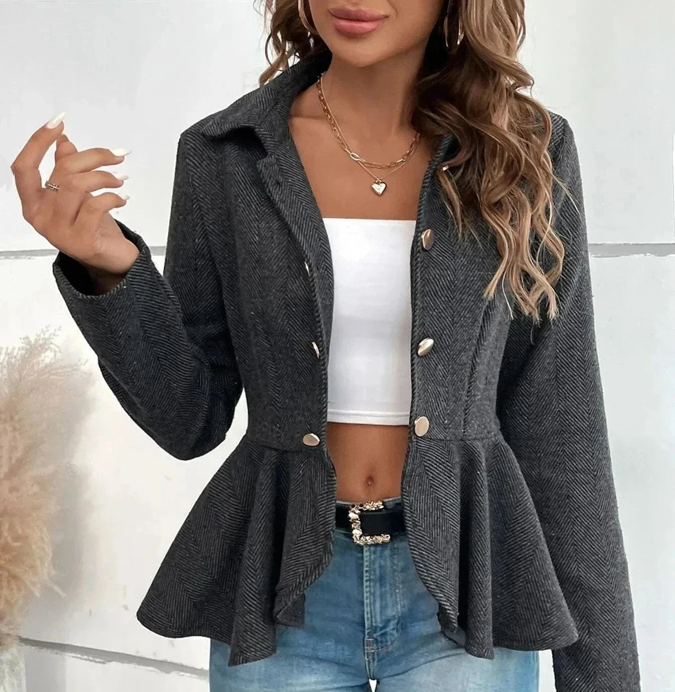 Molly - Veste de bureau avec bordure à volants