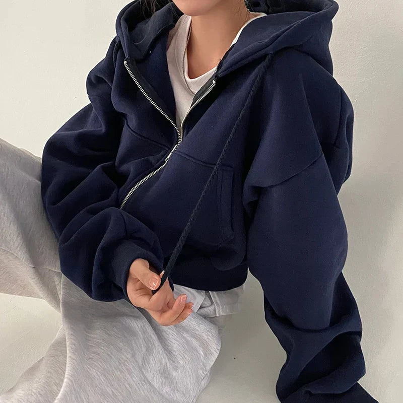 Aria - Veste à Capuche Oversize Avec Fermeture Éclair