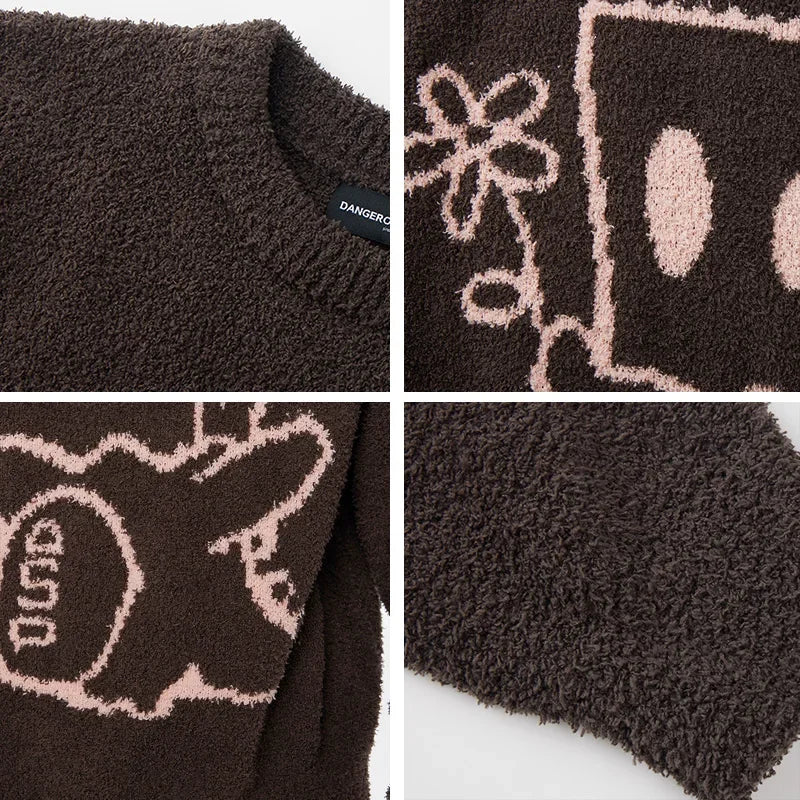 Pulls de Noël rouges à motif de dessin animé