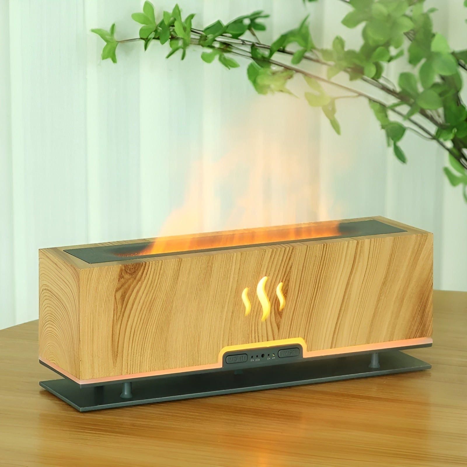 Humidificateur portable avec lumière flammes et parfum