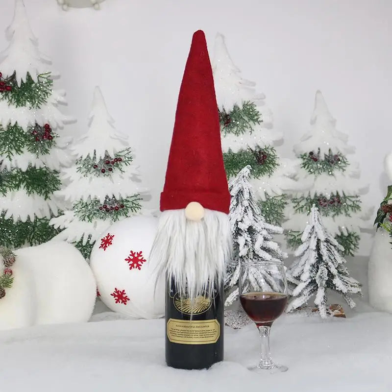Housse de bouteille de vin de Noël charmante