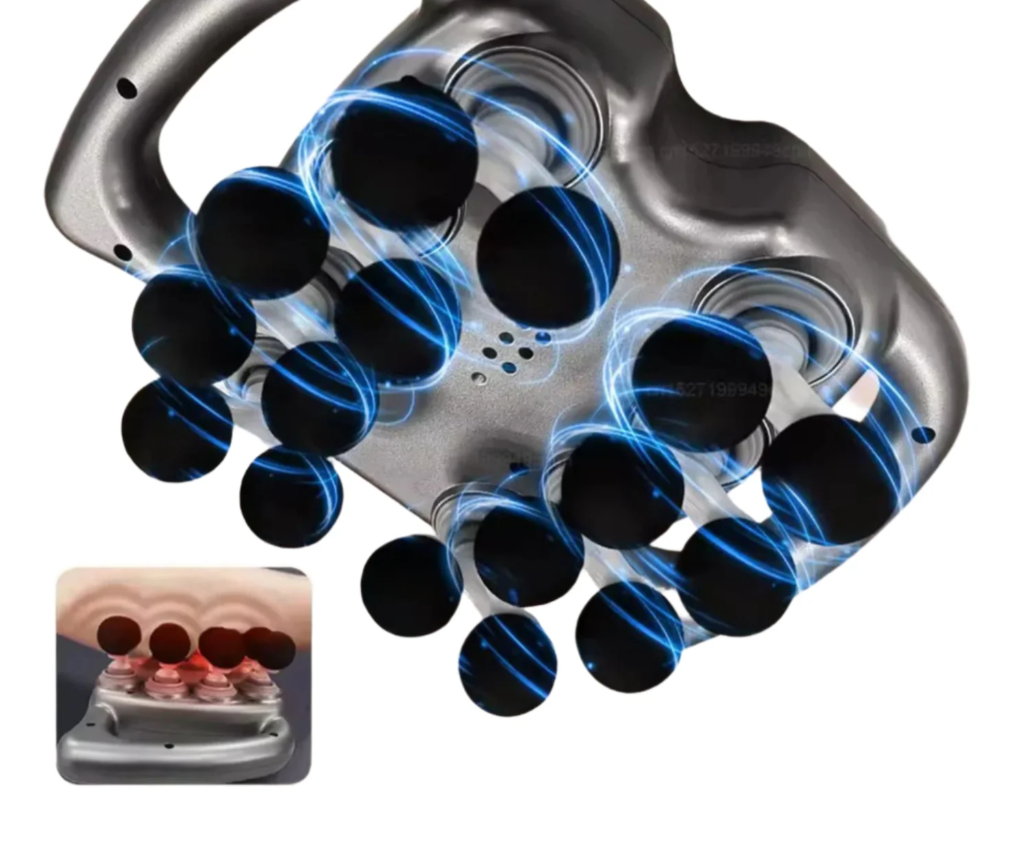 Appareil de massage musculaire profond électrique avec chaleur – Dispositif portable de thérapie à main