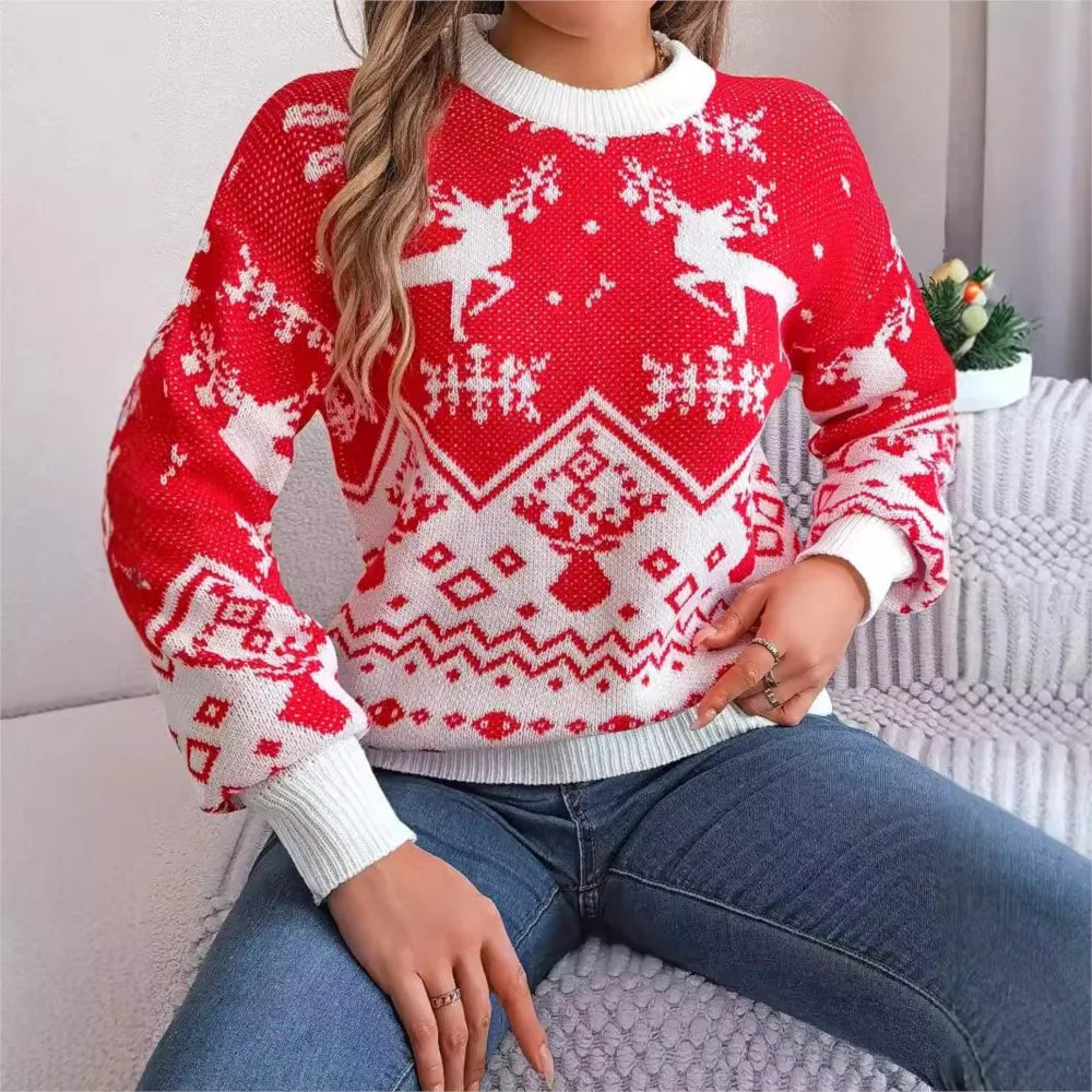 Pulls d'hiver décontractés avec motif de cerf