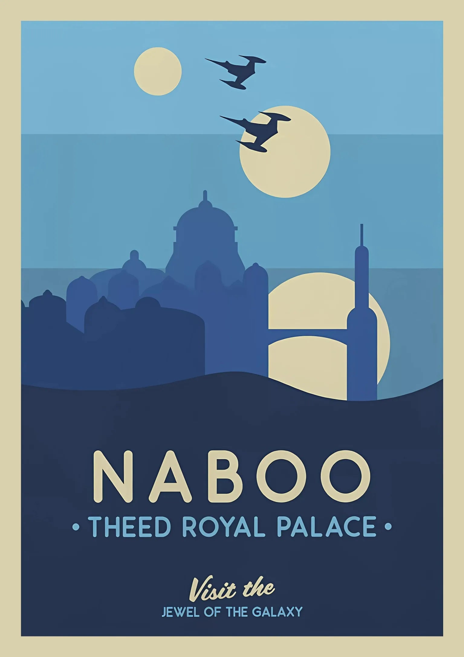 GalacticGetaways - Affiche de voyage Star Wars vintage