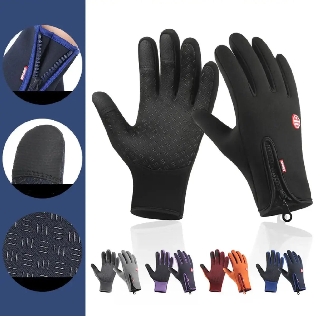 Gants tactiles d'hiver - Gants chauds pour le cyclisme, la conduite et les activités de plein air