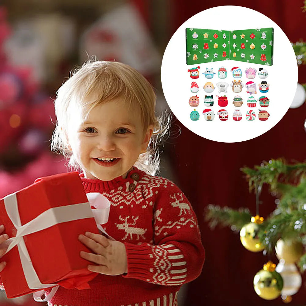 Coffret calendrier de l'Avent avec des peluches