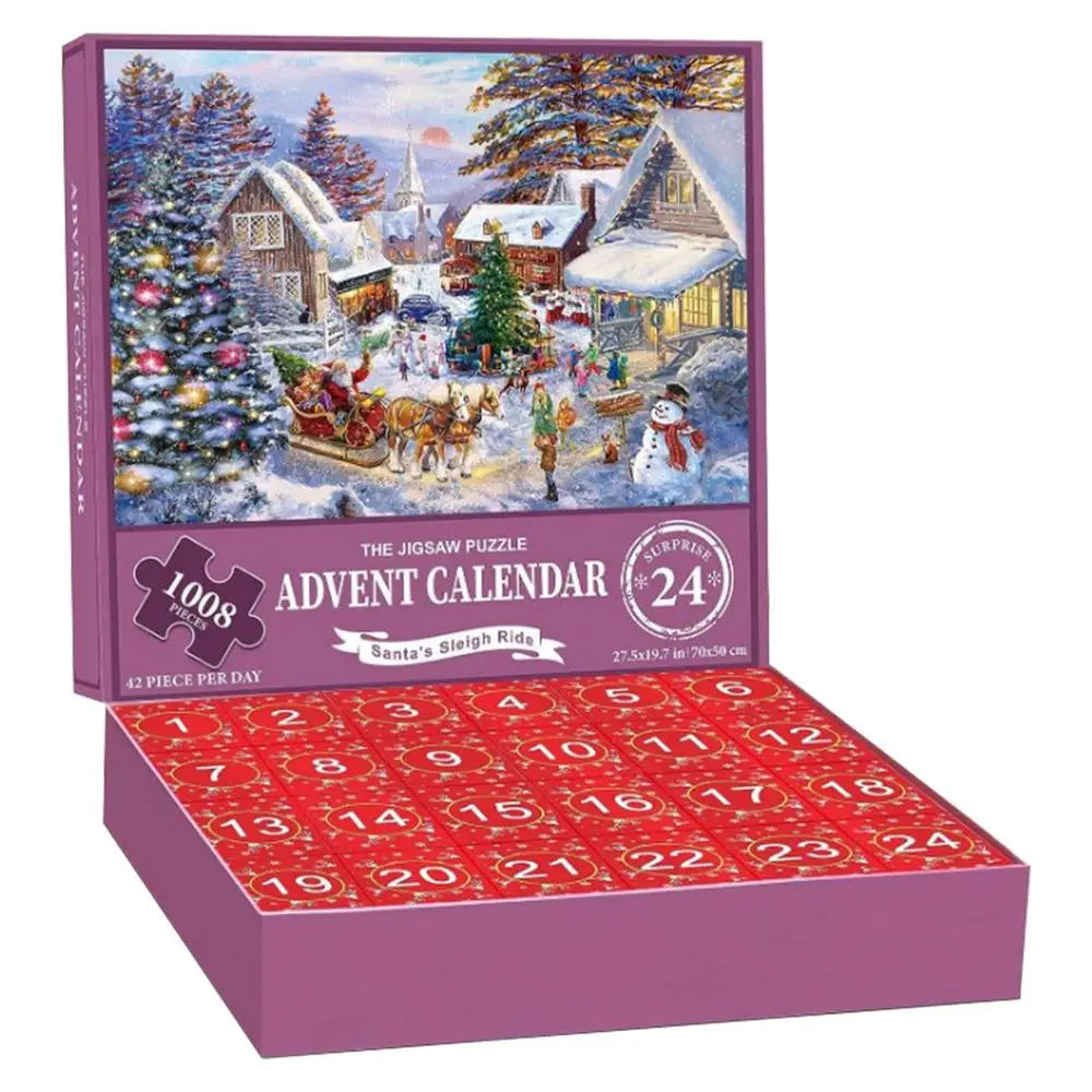 Calendrier de l'Avent Puzzle Village de Noël de 1008 pièces