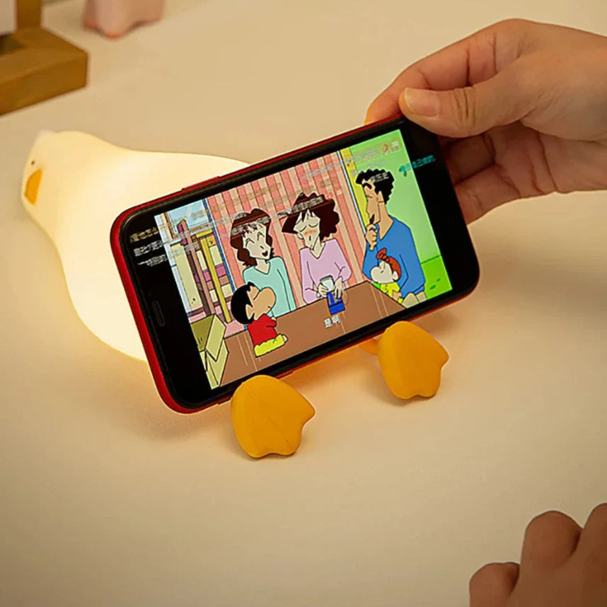 Lampe de nuit rechargeable en silicone en forme de canard mignon
