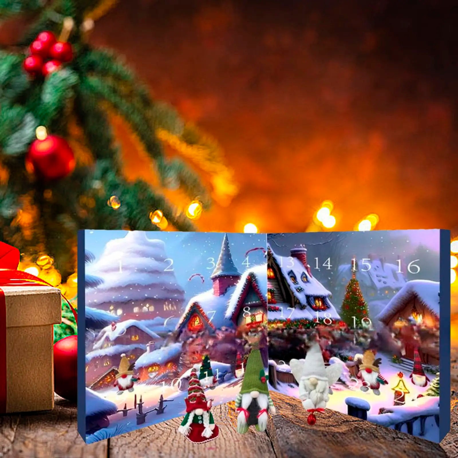 Calendrier de l'Avent de Noël de 24 jours avec des poupées gnome collectionnables